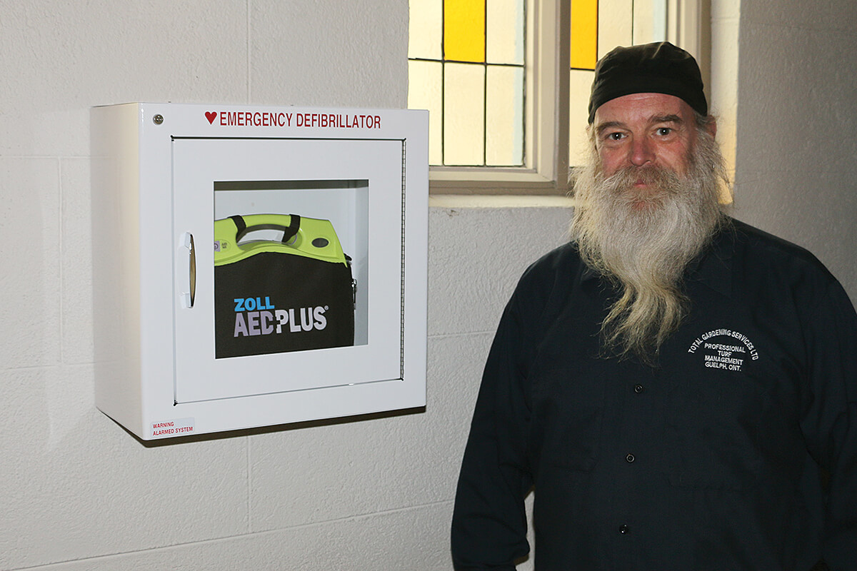 Sales from his music CD allowed James Walke to purchase two defibrillators for St. George’s Anglican Church in Guelph, Ont., and pay for training for 10 staff.