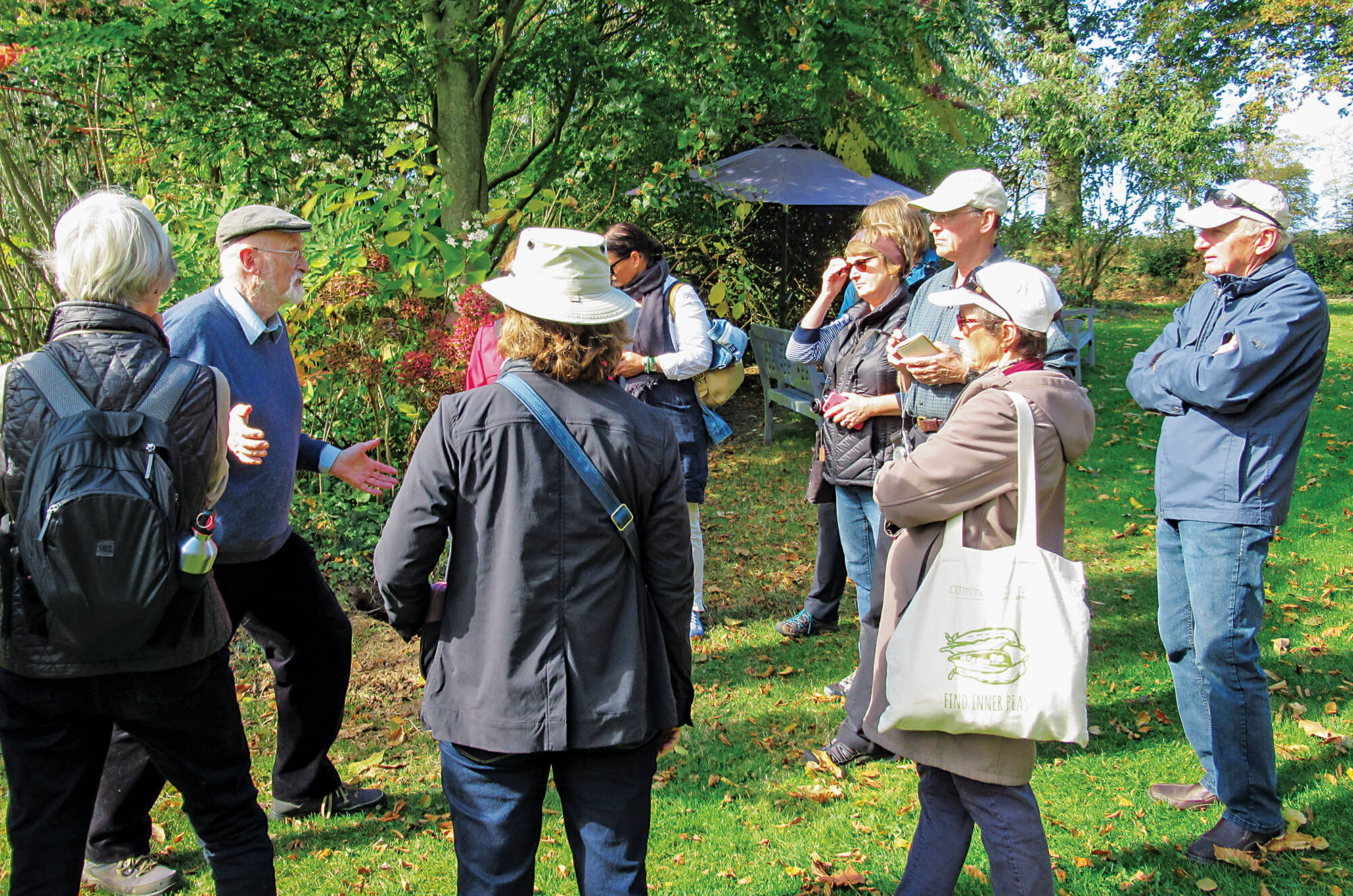 people on a guided garden tour